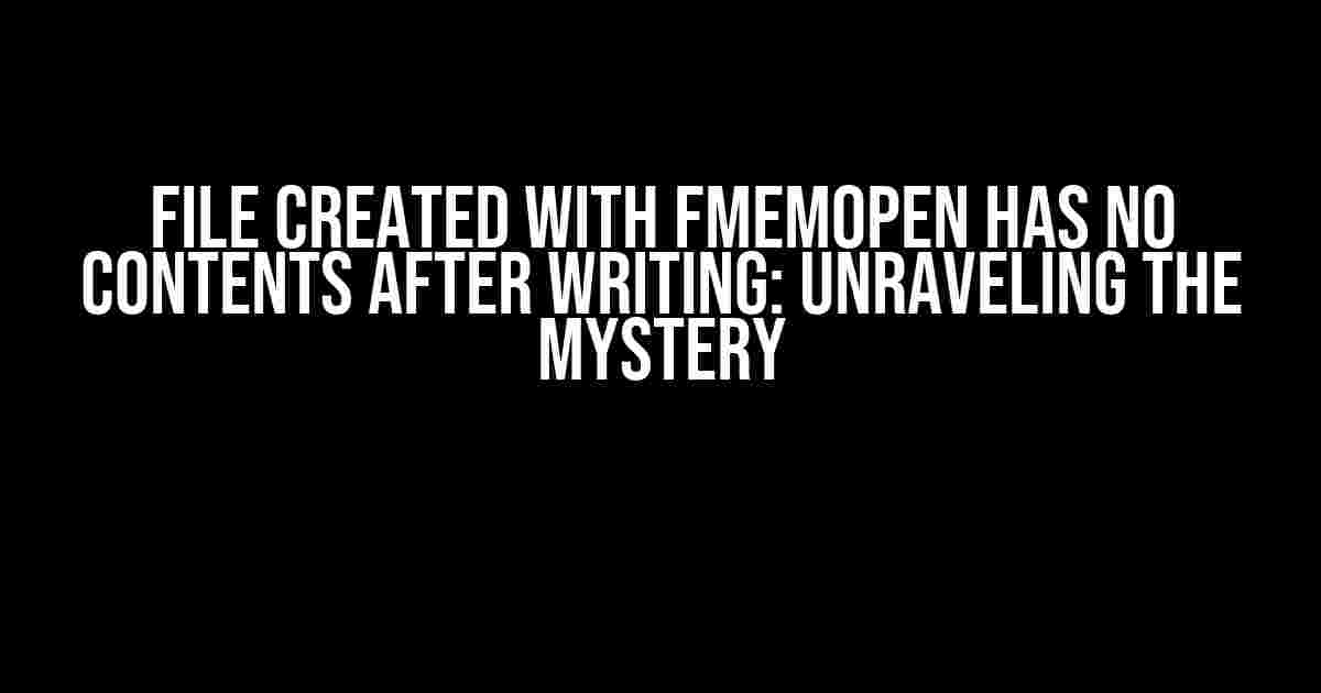 File created with fmemopen has no contents after writing: Unraveling the Mystery