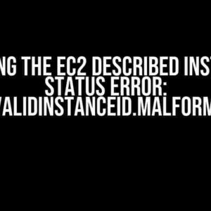 Solving the EC2 Described Instance Status Error: InvalidInstanceID.Malformed